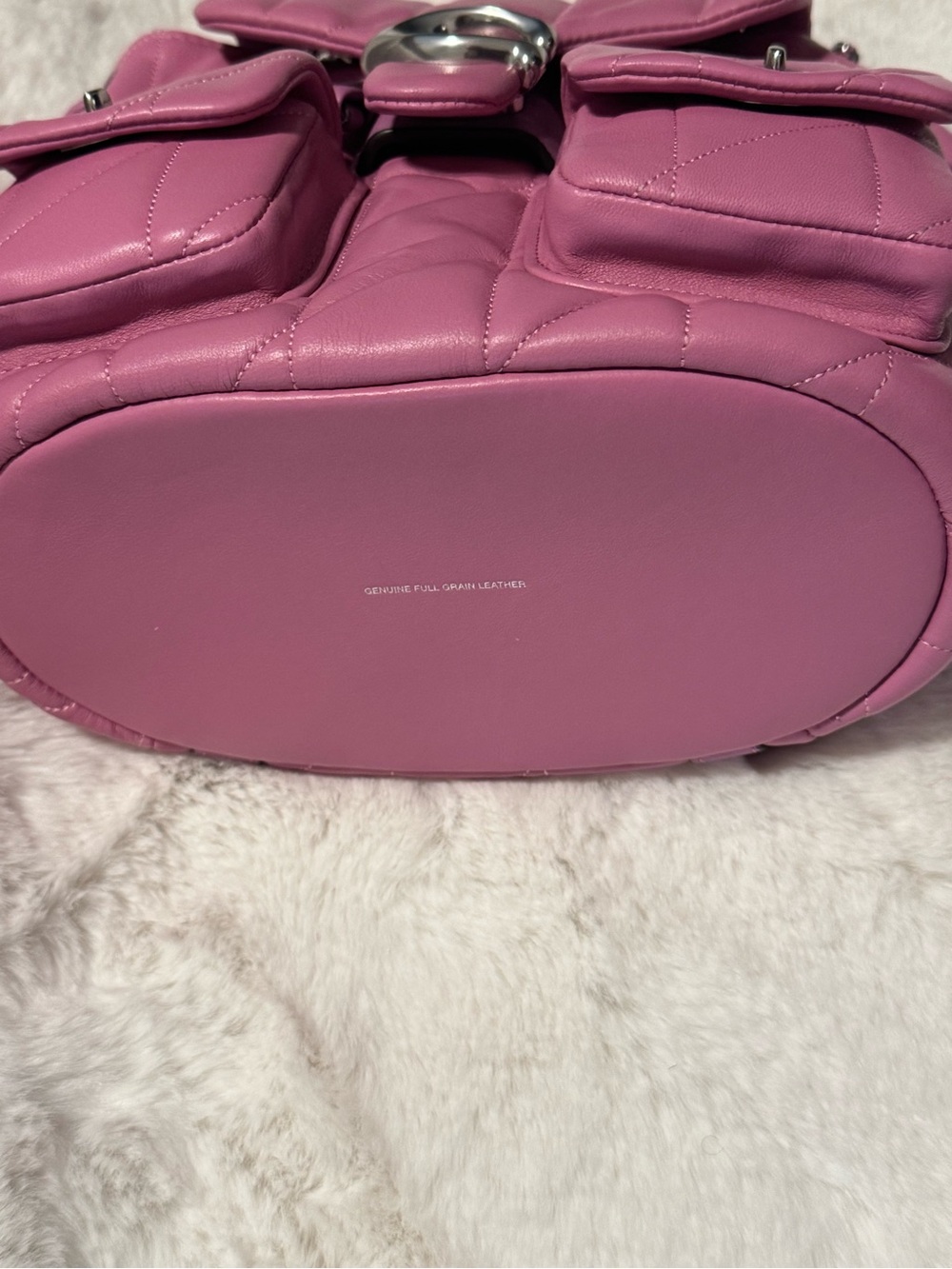 Coach  Tabby Quilted Leather Backpack in Magenta with Silver Hardware - Picture 9 of 13